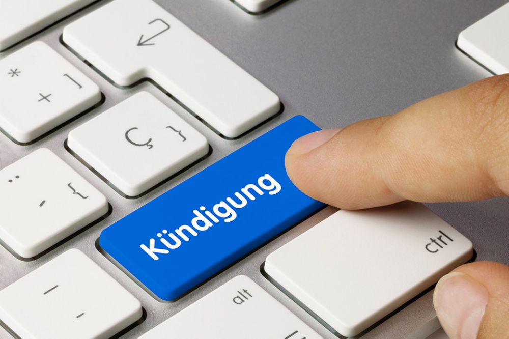 Taste mit Aufschrift Kündigung